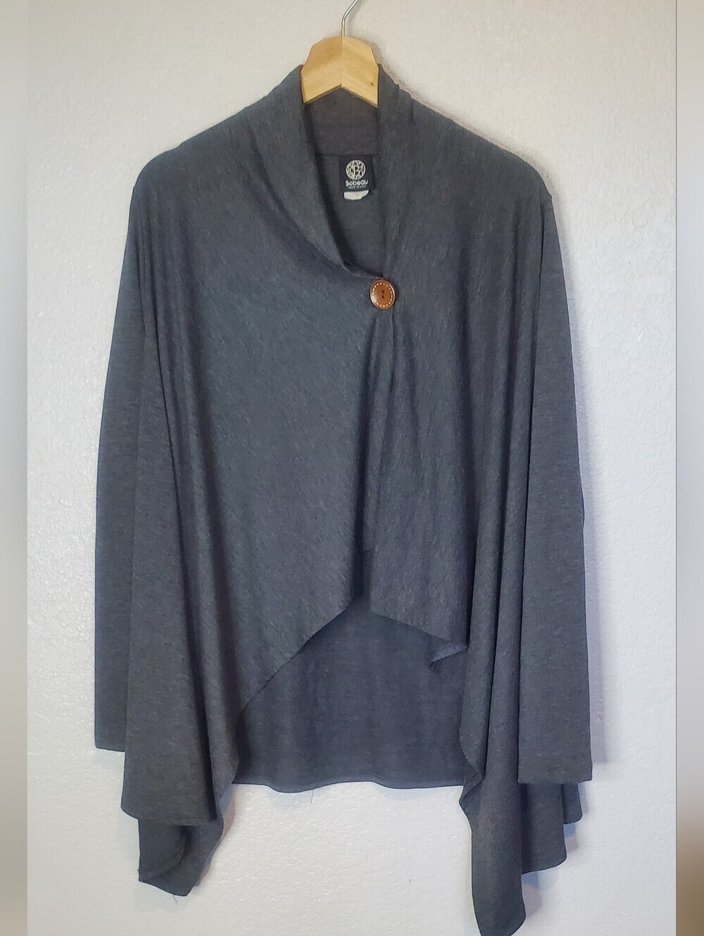 bobeau Nordstrom Draped Asymmetrical Cardigan Boho Knit Button Poncho Sweater
